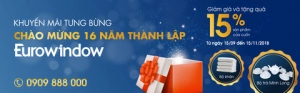  Tưng bừng khuyến mãi cửa cuốn Eurowindow nhân kỷ niệm 16 năm thành lập