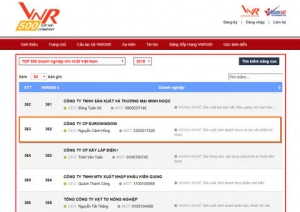  Eurowindow tiếp tục được vinh danh trong Top 500 doanh nghiệp lớn nhất Việt Nam