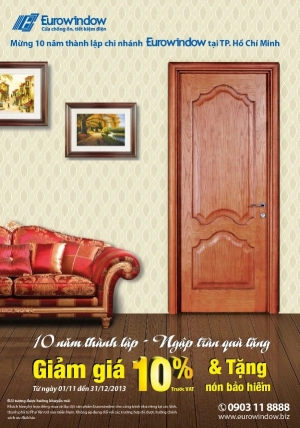  Chi nhánh Eurowindow tại TP Hồ Chí Minh khuyễn mãi nhân kỷ niệm 10 năm thành lập