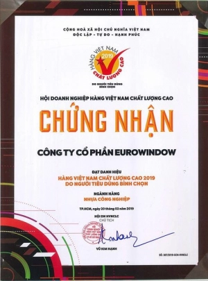  Eurowindow đạt danh hiệu Hàng Việt Nam Chất Lượng Cao lần thứ 11