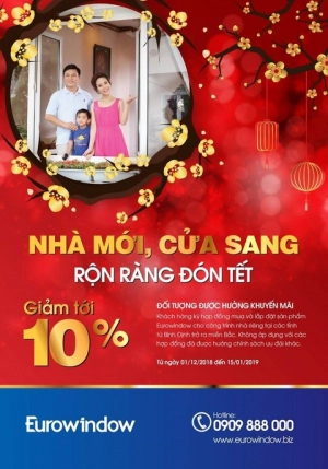  Eurowindow khuyến mãi lớn trong chương trình Nhà mới, cửa sang - Rộn ràng đón Tết