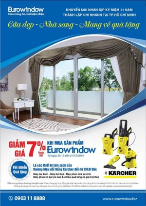  Eurowindow chi nhánh Hồ Chí Minh khuyến mãi lớn nhân kỷ niệm 11 năm thành lập