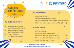  BẢNG TIN TUYỂN DỤNG THÁNG 11