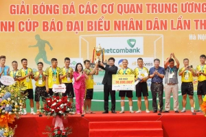  Bế mạc giải bóng đá các cơ quan Trung ương mở rộng tranh Cúp Báo Đại biểu Nhân dân năm 2022